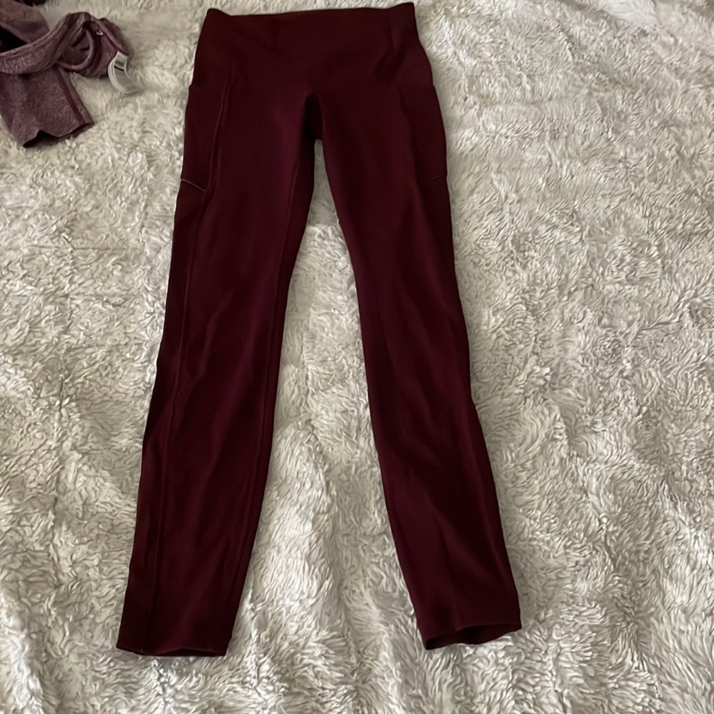 Lululemon leggings reddish burgundy size 2